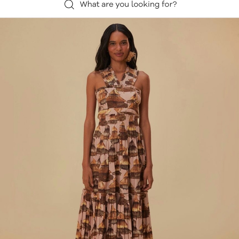 Malocas Beige Sleeveless Midi Dress
